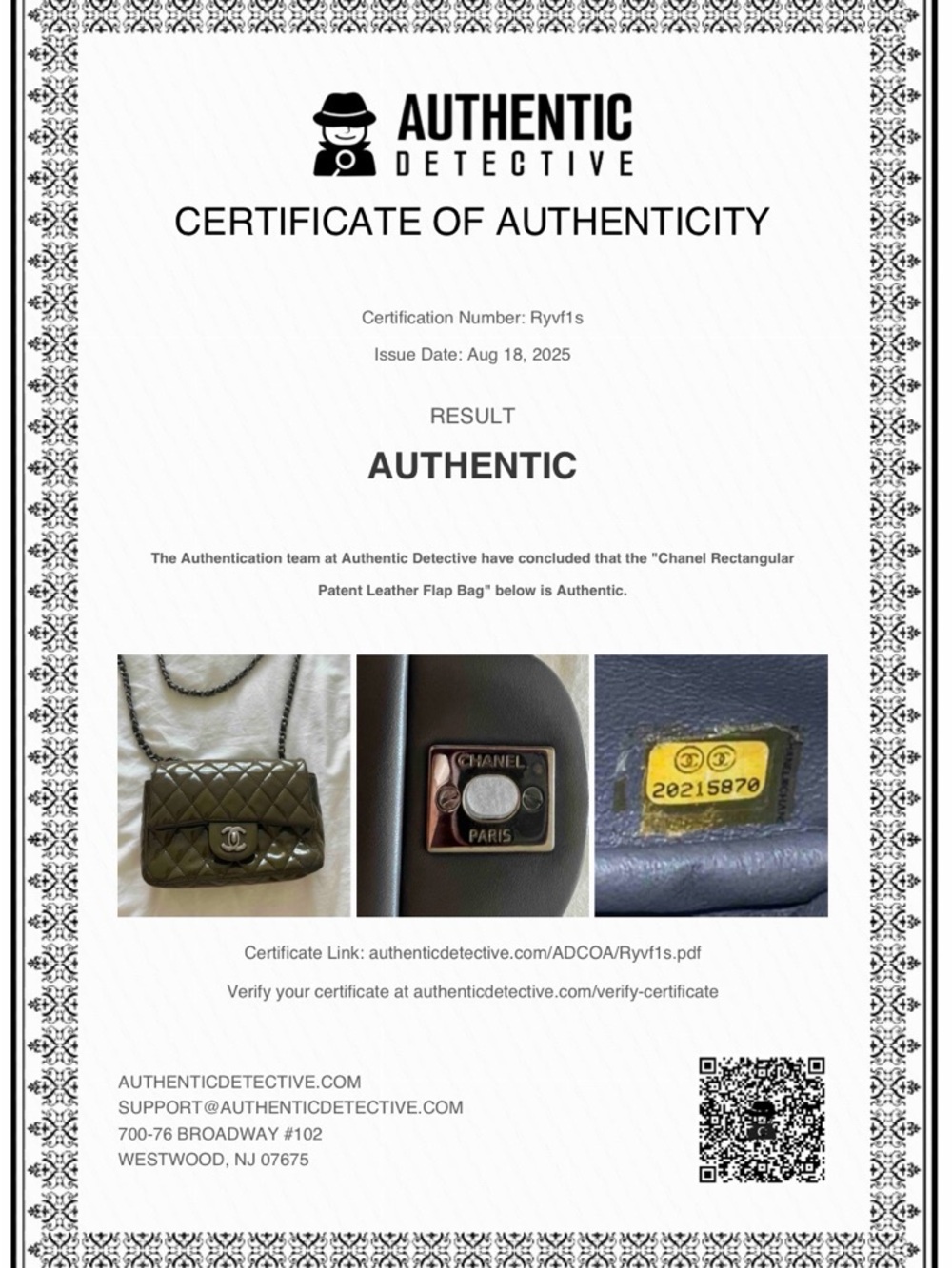 CHANEL Quilted Patent Leather Mini Flap Bag in Olive - Picture 16 of 16
